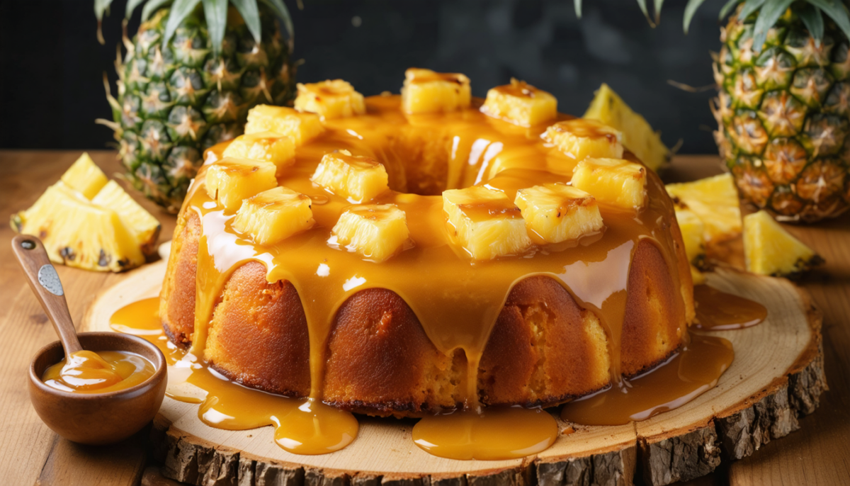 découvrez notre recette express pour un gâteau moelleux à l'ananas agrémenté d'un caramel fondant, parfait pour une gourmandise rapide et savoureuse.