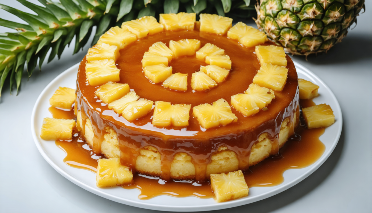 découvrez une recette rapide et simple pour un gâteau moelleux à l'ananas et caramel, parfait pour une douceur fruitée et gourmande en toute simplicité.
