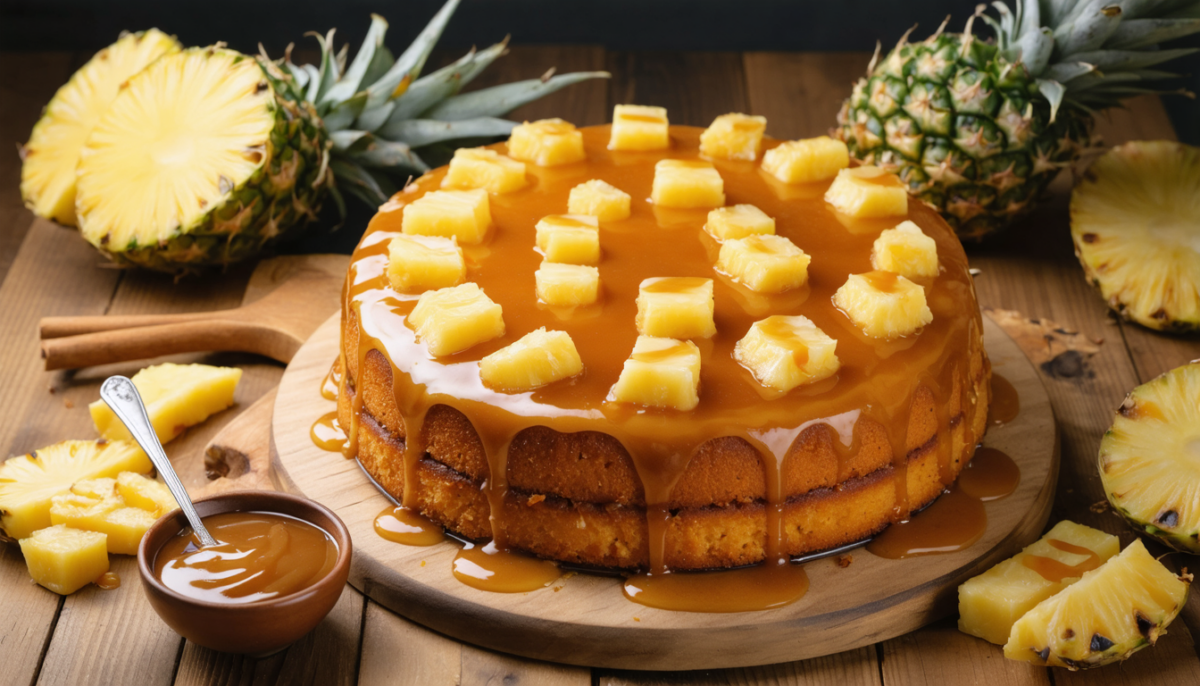 découvrez une recette rapide et simple pour un gâteau moelleux à l'ananas et caramel, parfait pour toutes les occasions gourmandes.
