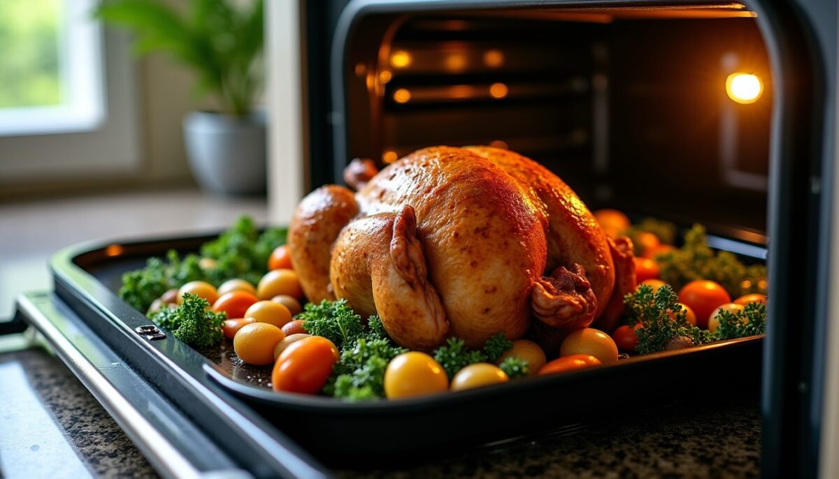 Cuisson parfaite d’un poulet de 2 kg au four : durée idéale et conseils pratiques